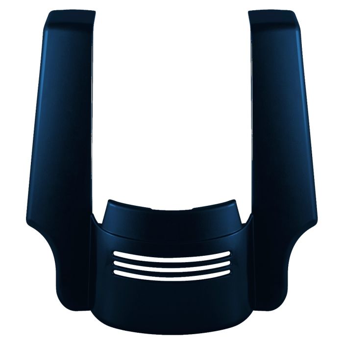 Midnight Blue Harley Touring Stretched Tri-Bar Fender Extension front