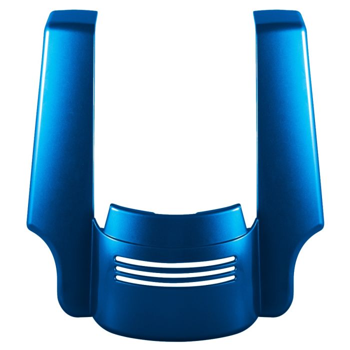 Electric Blue Harley Touring Stretched Tri-Bar Fender Extension front