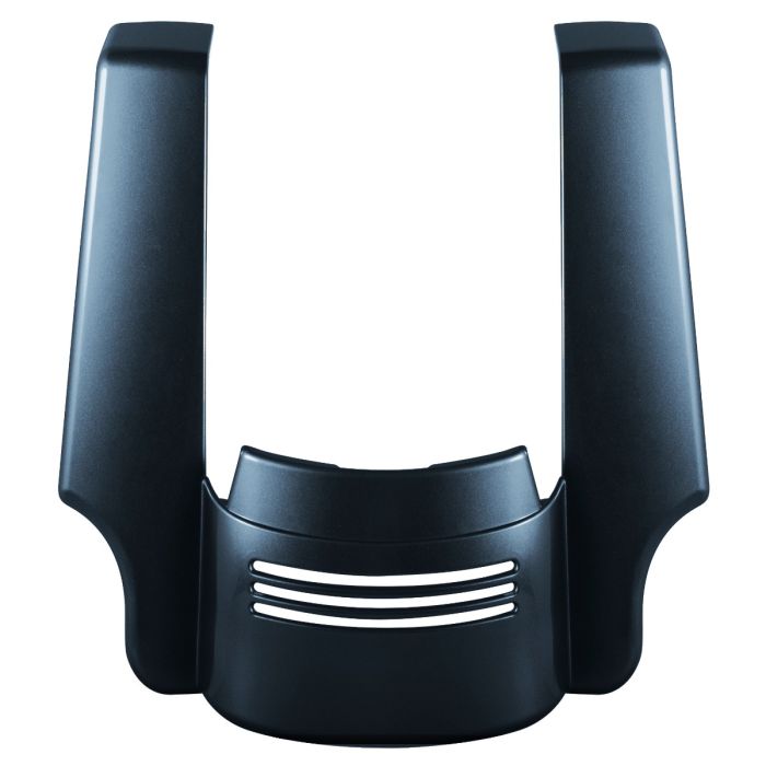 Cosmic Blue Pearl Harley Touring Stretched Tri-Bar Fender Extension front