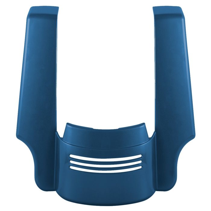 Daytona Blue Pearl Harley Touring Stretched Tri-Bar Fender Extension front