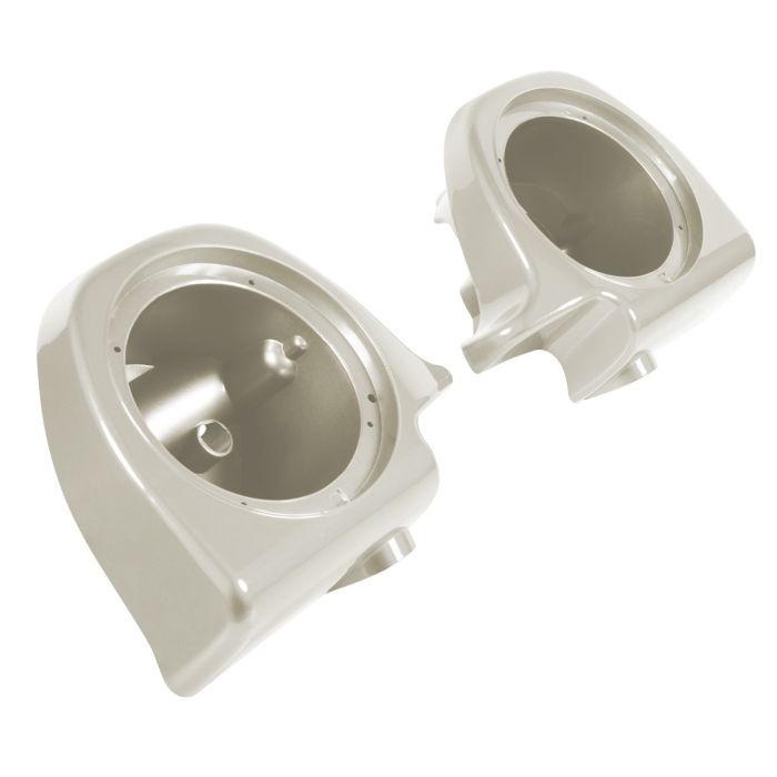 Morocco Gold Pearl Lower Vented Fairing Speaker Pod Mounts non rushmore style front for Harley® Touring motorcycles from HOGWORKZ® angle