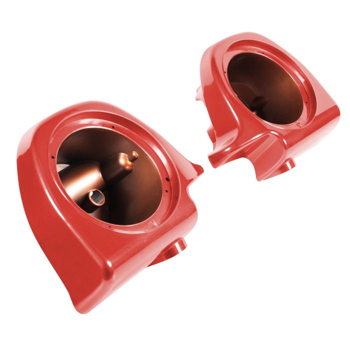 Candy Orange Lower Vented Fairing Speaker Pods angle