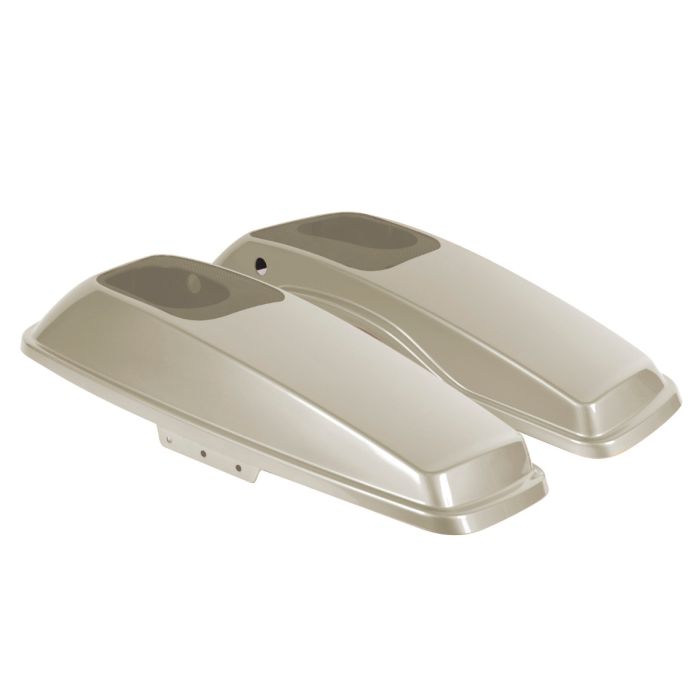 Morocco Gold Pearl Harley Touring Saddlebag Speaker Lids from HOGWORKZ angle
