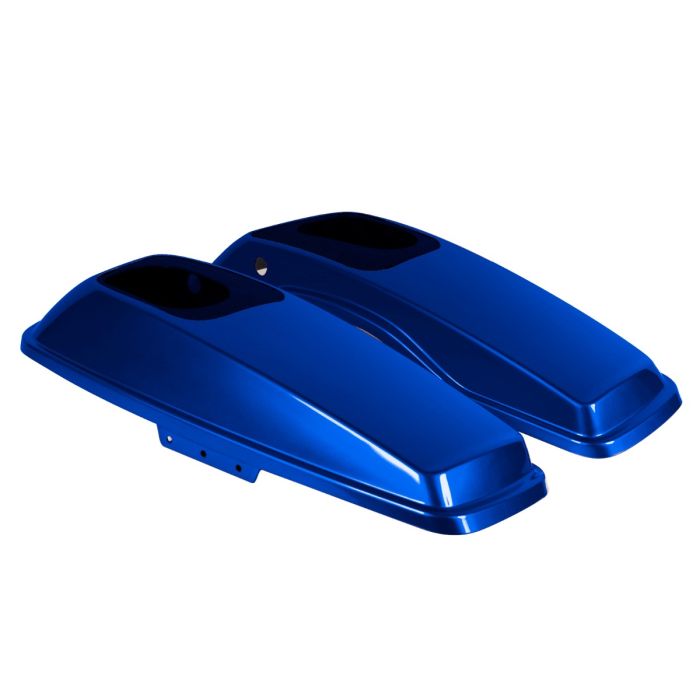 Blue Max Pearl Harley Touring Saddlebag Speaker Lids from HOGWORKZ angle