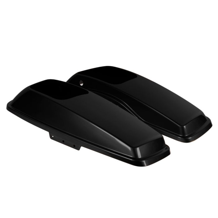 Black Quartz Harley Touring Saddlebag Speaker Lids from HOGWORKZ angle