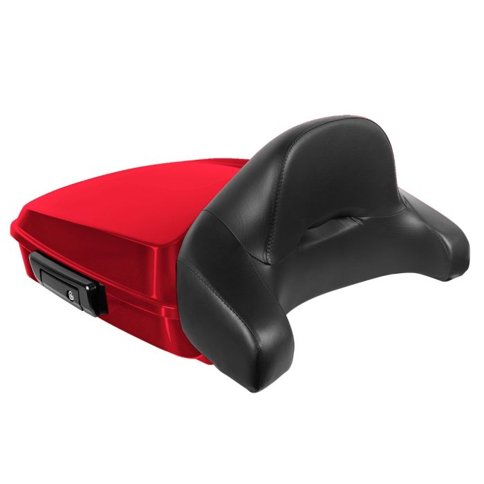Sunset Red Chopped Tour Pack w/ Full Backrest & Chrome Hardware for Indian®