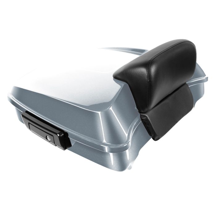 Star Silver Chopped Tour Pack w/ Slim Backrest & Black Hardware for Indian®
