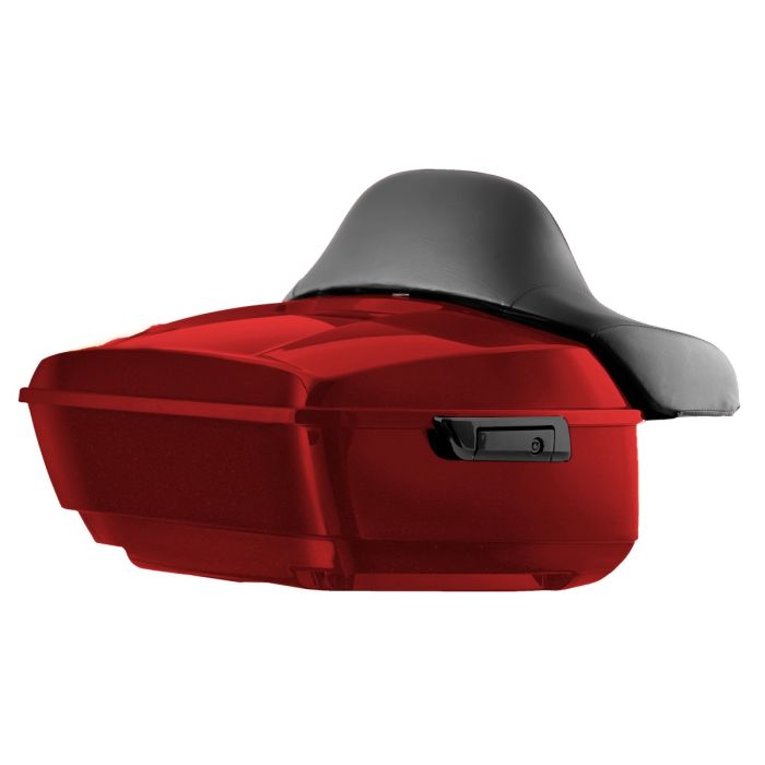 Sunset Red King Tour Pack w/ Full Backrest & Black Hardware for Indian®