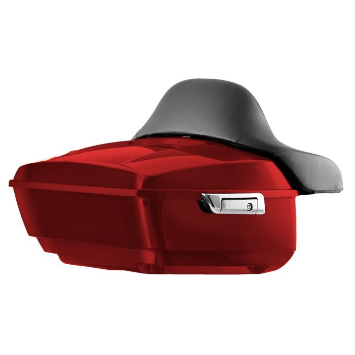 Sunset Red King Tour Pack w/ Full Backrest & Chrome Hardware for Indian®