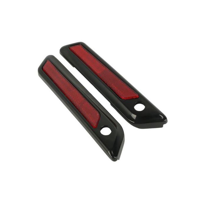 Harley® Touring Blackout Saddlebag Latch Cover Set with reflectors from HOGWORKZ '14-'23 