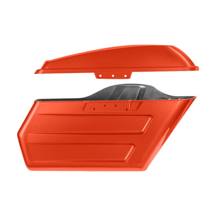 Baja Orange Chopped Hardline Saddlebags for Harley® Touring from HOGWORKZ side