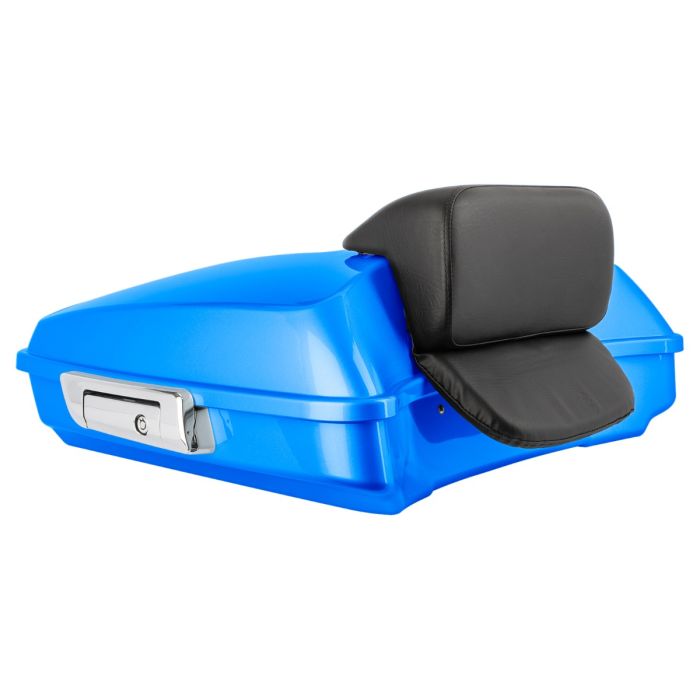 Bonneville Blue Razor Tour Pack w/ Slim Backrest & Chrome Hardware for Harley® Touring from HOGWORKZ