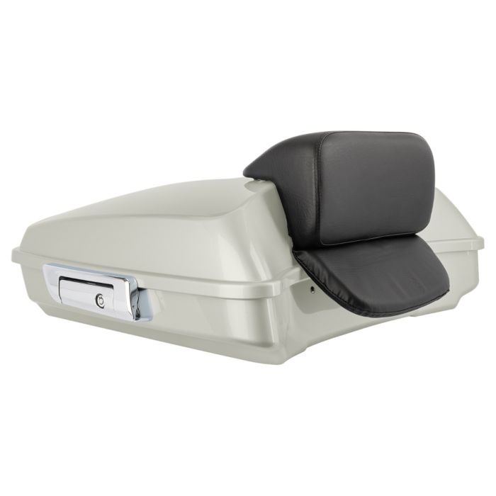 Bonneville Salt Pearl Razor Tour Pack w/ Slim Backrest & Chrome Hardware for Harley® Touring from HOGWORKZ