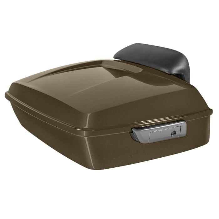 Bronze Armor Harley Touring Chopped Tour Pack with Slim Backrest and Chrome Hardware from HOGWORKZ back