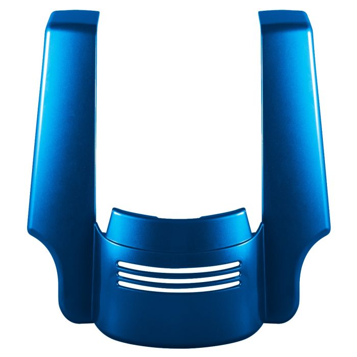 Blue Burst Dual Cut Stretched Tri-Bar Fender Extension Harley Touring front