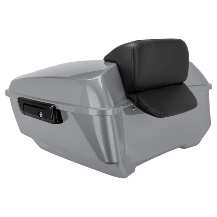 Charcoal Satin King Tour Pack w/ Slim Backrest & Black Hardware for Harley® Touring