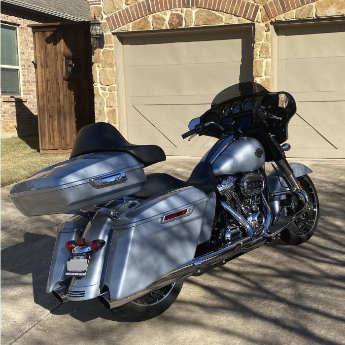 Black Pearl Harley® Touring Chopped Tour Pack - Black Hardware