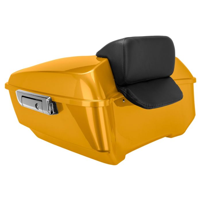 Chrome Yellow Pearl King Tour Pack w/ Slim Backrest & Chrome Hardware for Harley® Touring from HOGWORKZ