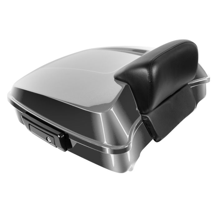 Steel Gray Chopped Tour Pack w/ Slim Backrest & Black Hardware for Indian®