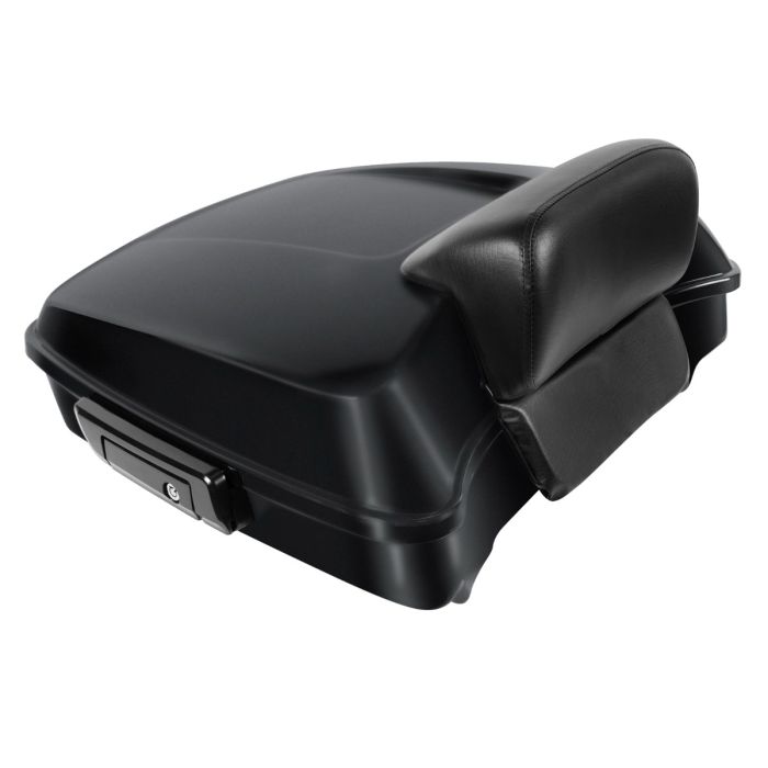 Thunder Black Smoke Chopped Tour Pack w/ Slim Backrest & Black Hardware for Indian®