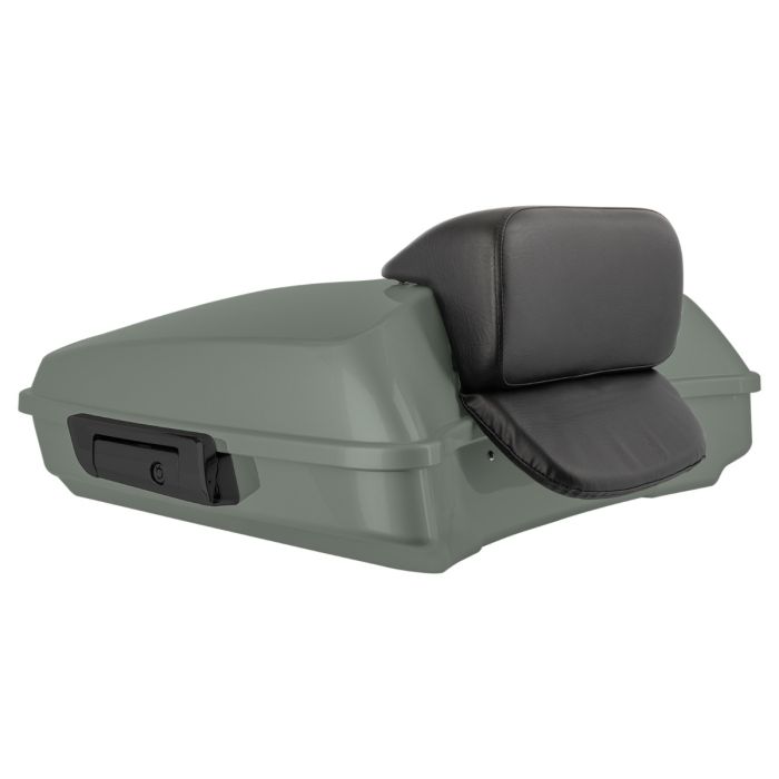 Deadwood Green Denim Razor Tour Pack w/ Slim Backrest & Black Hardware for Harley® Touring from HOGWORKZ