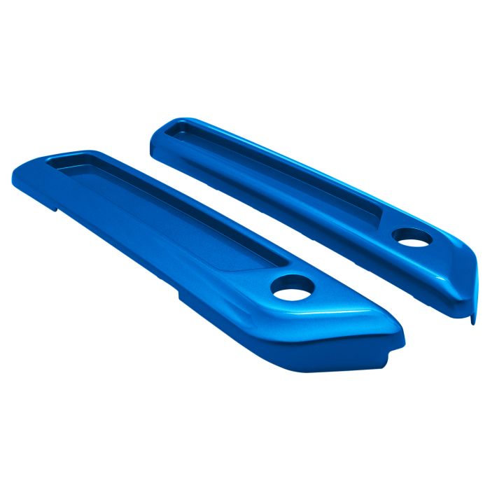 Blue Burst Saddlebag Latch Covers for Harley® Touring from HOGWORKZ angle
