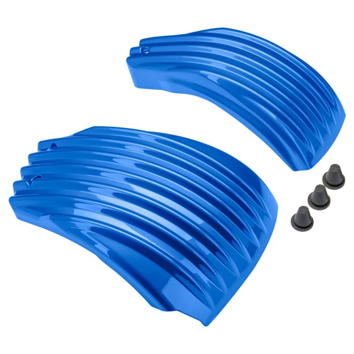 Fastback Blue Ribbed Battery Covers for Harley® Softail from HOGWORKZ