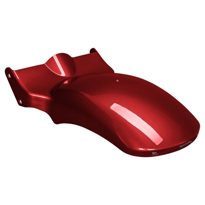 Heirloom Red Wide Bobber Rear Fender w/ LEDs for Harley Fat Boy / Breakout from HOGWORKZ angle