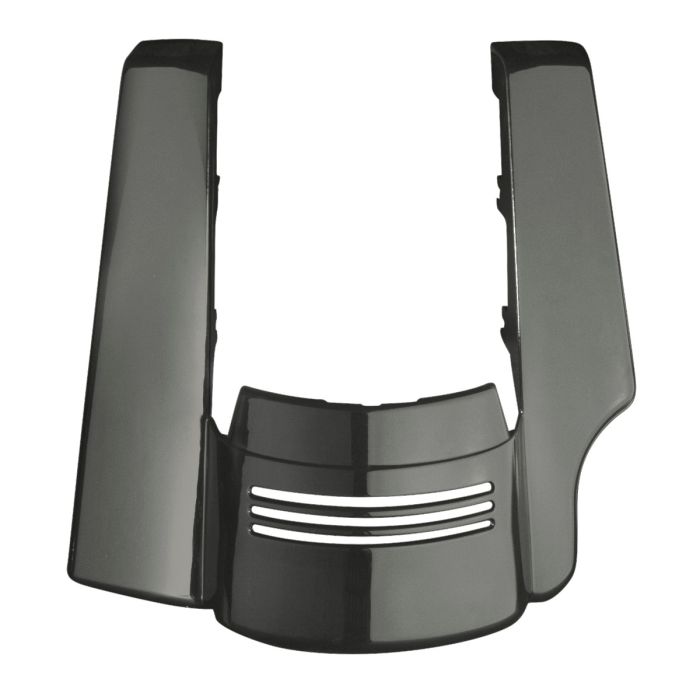 Industrial Gray Harley Touring Stretched 2-Into-1 Tri-Bar Fender Extension front