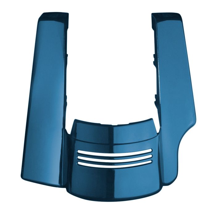 Daytona Blue Pearl Harley Touring Stretched 2-Into-1 Tri-Bar Fender Extension front