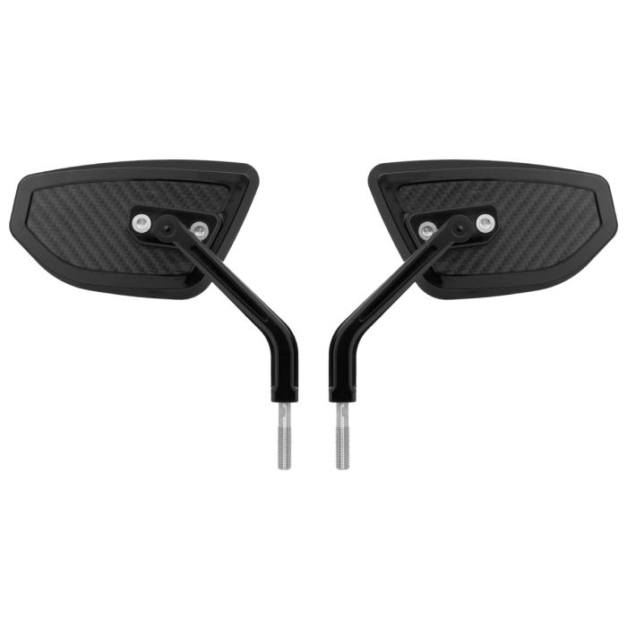 Black HOGWORKZ® Anodized Performance Mirrors w/ Carbon Inlay back
