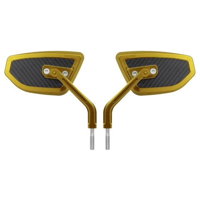 Gold HOGWORKZ® Anodized Performance Mirrors w/ Carbon Inlay