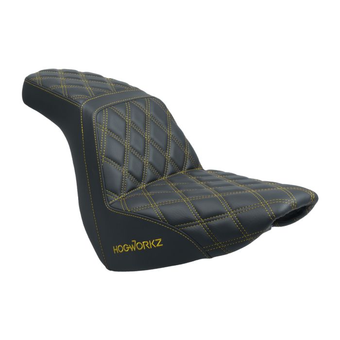 Rise Up Seat for Harley® Low Rider FXLR/FXLRS/FXLRST & Sport Glide FLSB Gold Stitch from HOGWORKZ