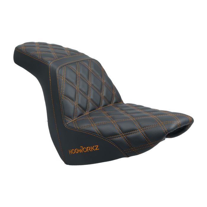 Rise Up Seat for Harley® Low Rider FXLR/FXLRS/FXLRST & Sport Glide FLSB Orange Stitch from HOGWORKZ