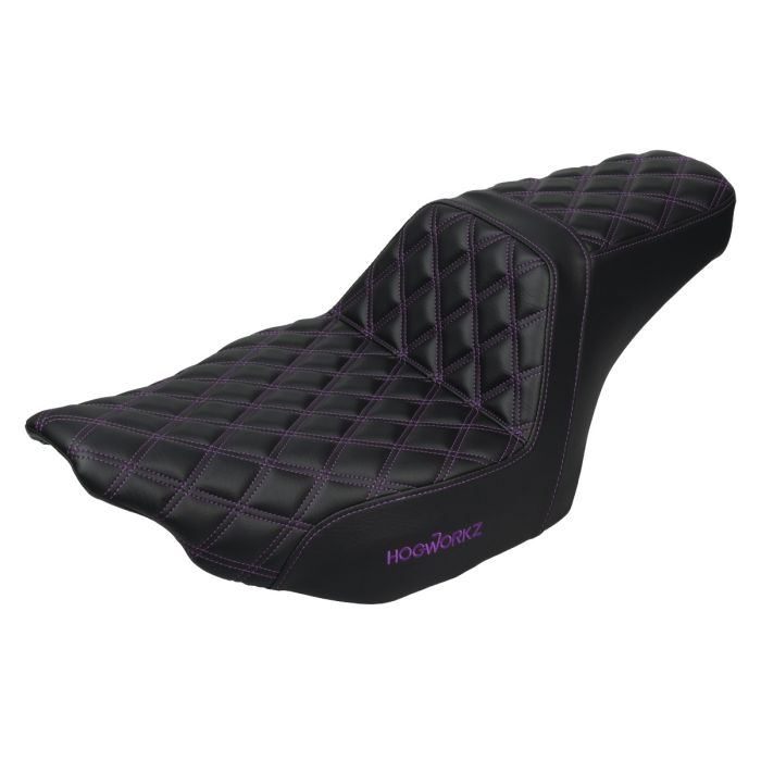 Rise Up Seat for Harley® Touring Diamond / Purple Stitch from HOGWORKZ