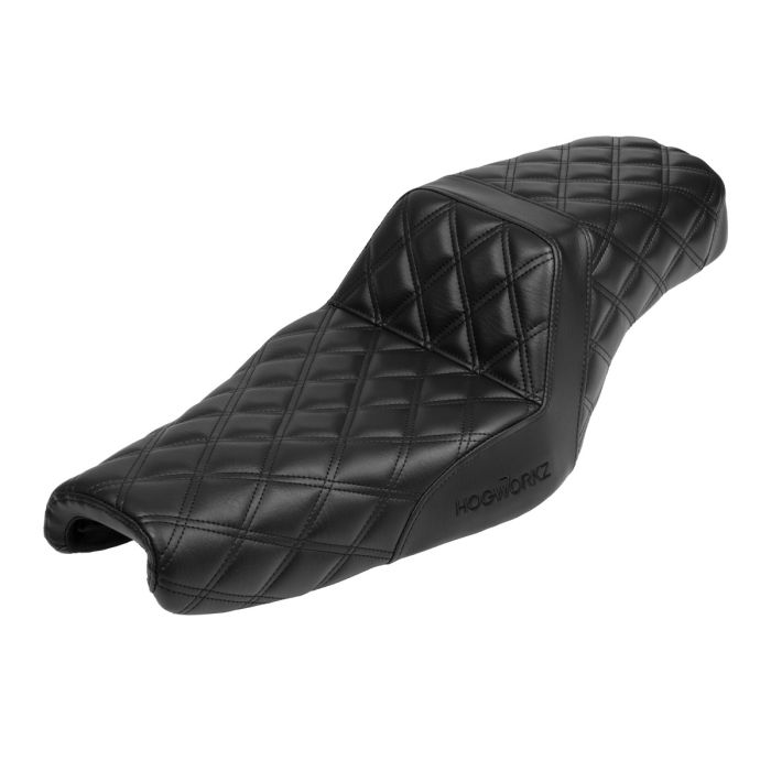 Rise Up Seat for Harley® Sportster (Diamond / Black Stitch) from HOGWORKZ left angle