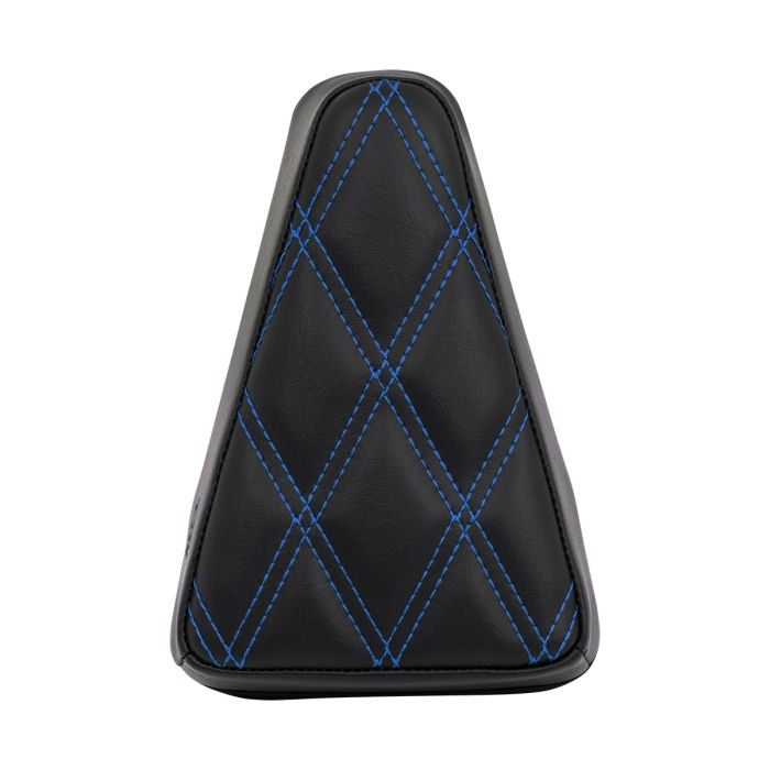 Havoc Sissy Bar Backrest Pad (Diamond / Blue Stitch) from HOGWORKZ