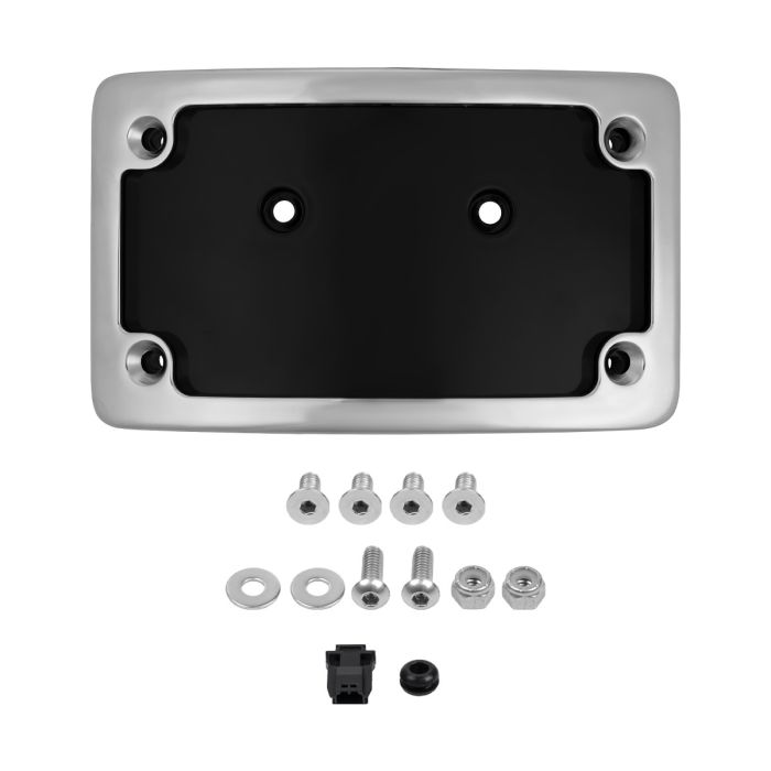 Chrome Universal LED Flush License Plate Mount for Harley-Davidson® Motorcycles from HOGWORKZ kit
