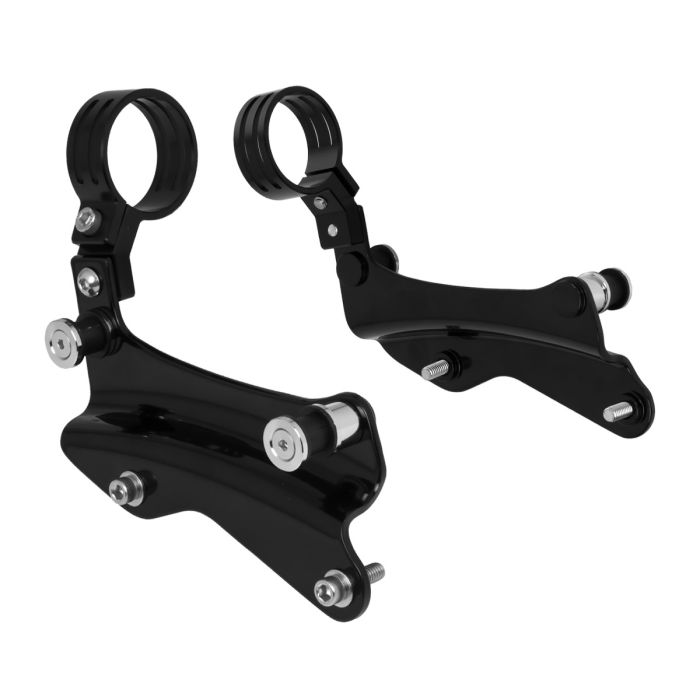 HOGWORKZ® Black 4-Point Docking Hardware Remote Reservoir Mounts for Harley® Touring pair
