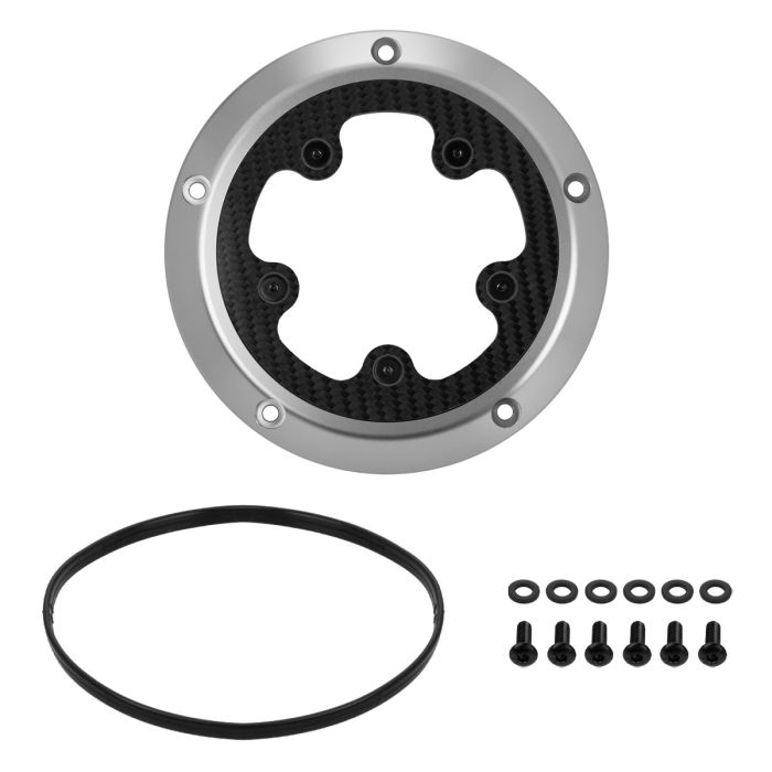 HOGWORKZ® Silver ClearVue™ Derby Cover for Harley® M8 Softail kit