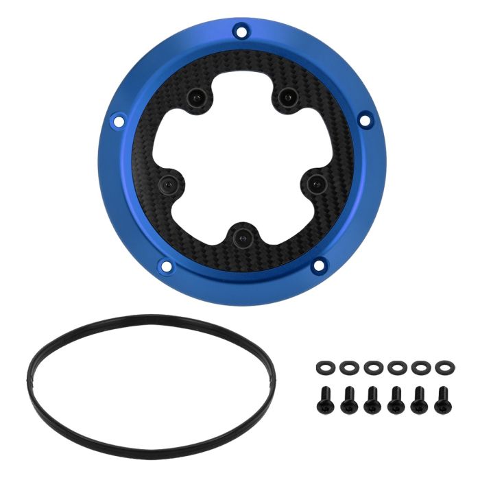 HOGWORKZ® Blue ClearVue™ Derby Cover for Harley® M8 Softail kit