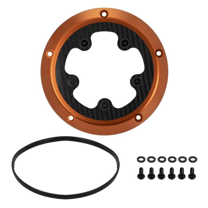 HOGWORKZ® Orange ClearVue™ Derby Cover for Harley® M8 Softail kit