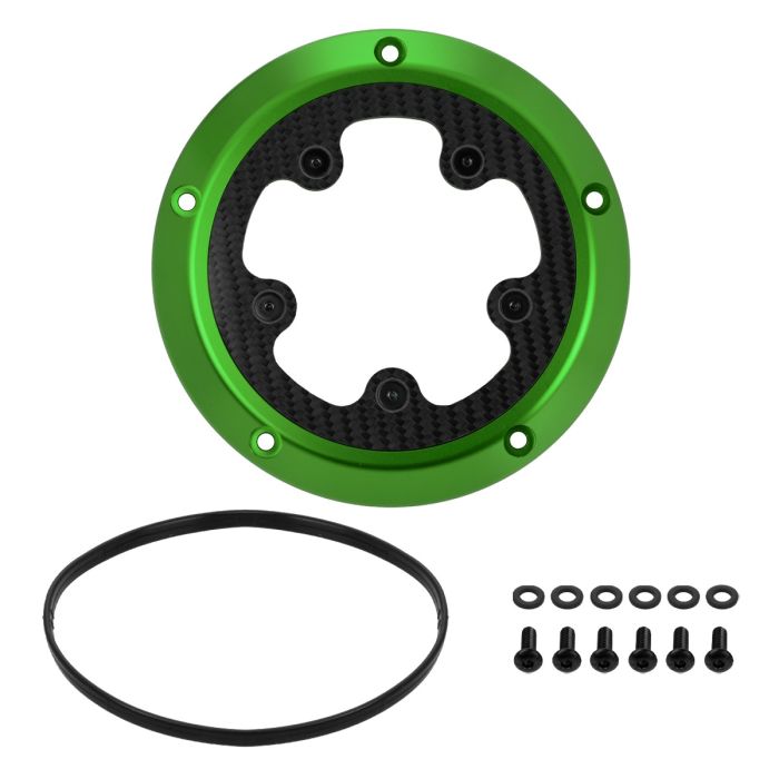 HOGWORKZ® Green ClearVue™ Derby Cover for Harley® M8 Softail kit