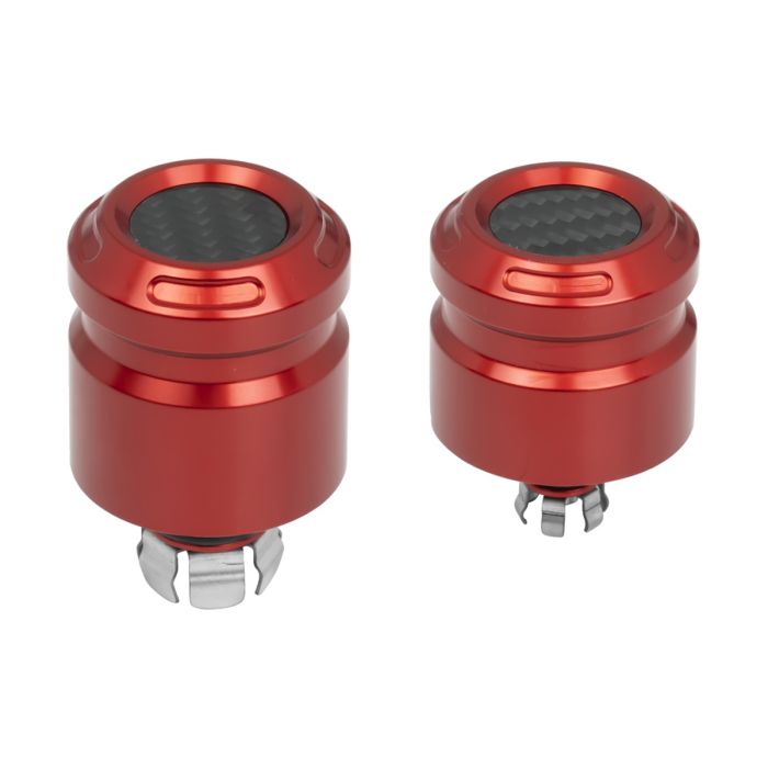 Red Anodized Front Axle Covers for Harley® Softail w/ Inverted Forks