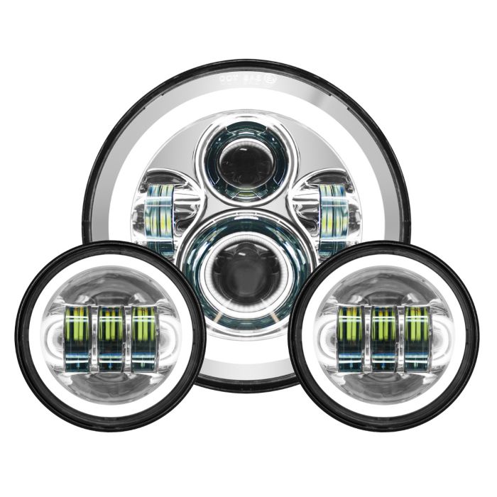 Indian LED HALOMAKER Headlight in chrome from HOGWORKZ 