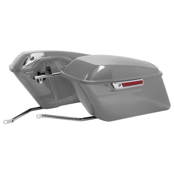 Billet Silver Harley® Softail Conversion Bracket Kit with Standard Saddlebags
