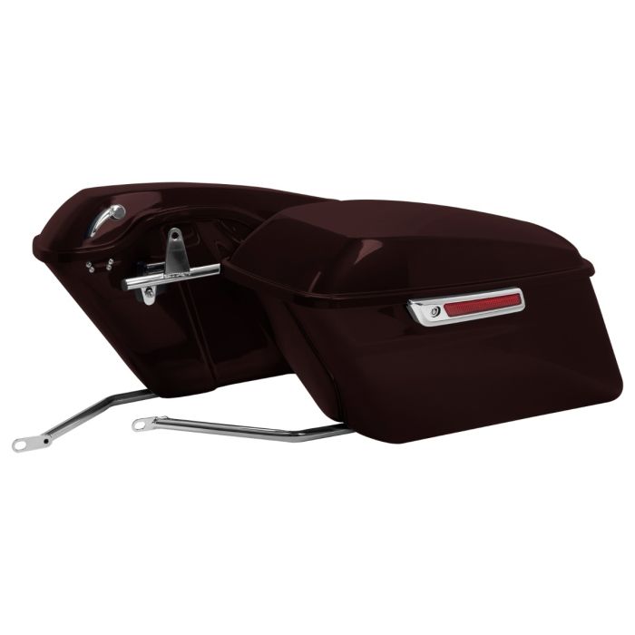 Black Cherry Harley® Softail Conversion Bracket Kit with Standard Saddlebags