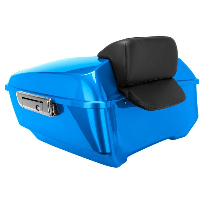Celestial Blue (Fast Johnnie) King Tour Pack w/ Slim Backrest & Chrome Hardware for Harley® Touring from HOGWORKZ