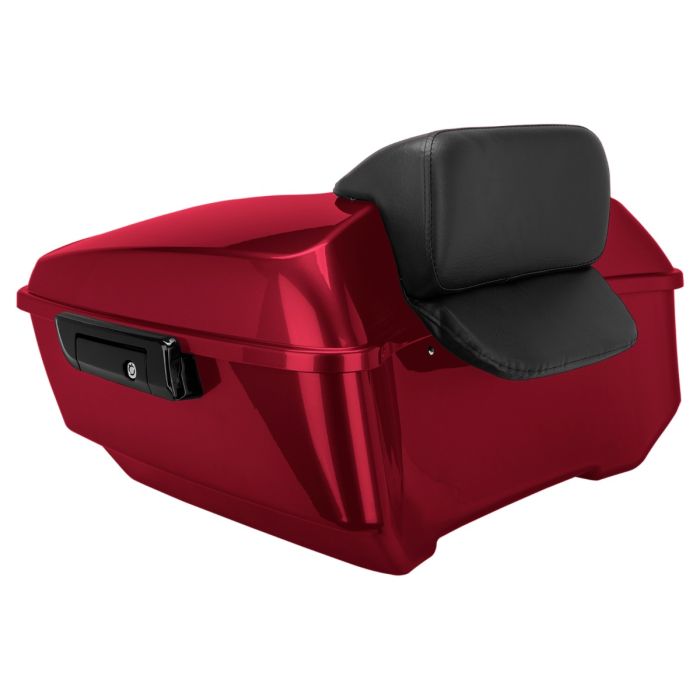 Hard Candy Hot Rod Red Flake King Tour Pack w/ Slim Backrest & Black Hardware for Harley® Touring