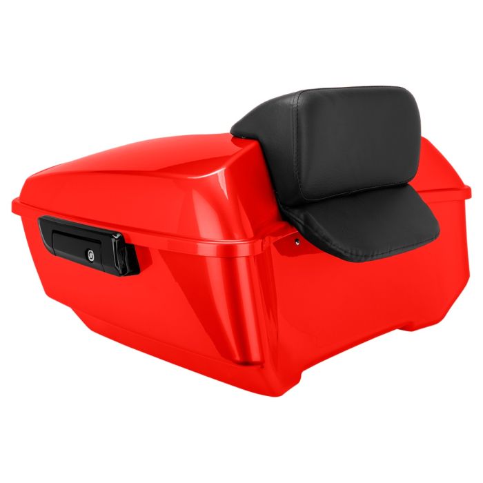 Legendary Orange King Tour Pack w/ Slim Backrest & Black Hardware for Harley® Touring